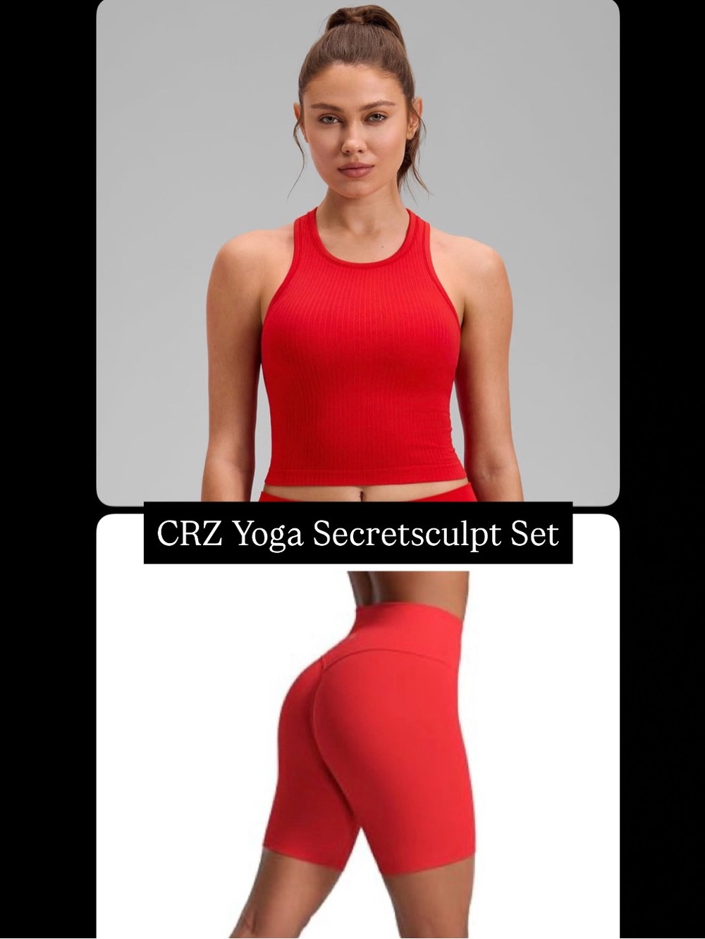 Women’s CRZ Yoga Secretsculpt Biker Shorts & Ribbed Tank